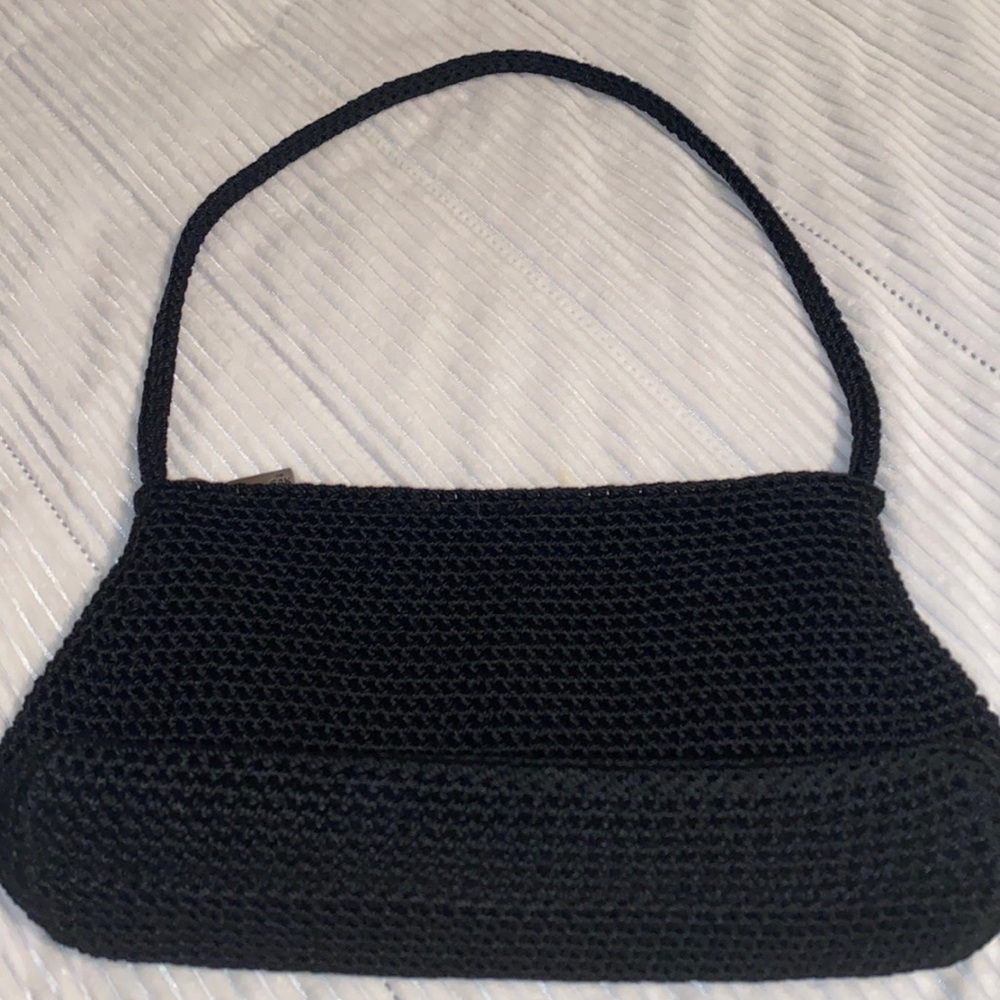 The Sak Black Crochet Shoulder Purse